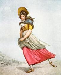 German fashion around 1810. From Illustrierte Sittengeschichte vom Mittelalter bis zur Gegenwart by Eduard Fuchs, published 1909. | Obraz na stenu