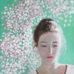 Portrait of a girl blossoming, 2015, (oil on canvas) | Obraz na stenu