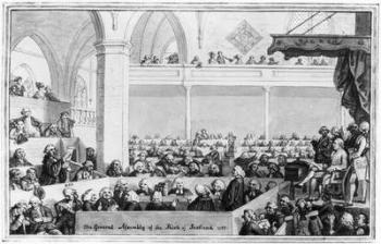 The General Assembly of the Kirk of Scotland, 1787 (engraving) (b&w photo) | Obraz na stenu