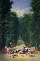 The Groves of Versailles: View of the Maze with Diana and her Nymphs, 1688 (oil on canvas) | Obraz na stenu
