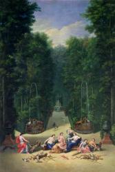 The Groves of Versailles: View of the Maze with Diana and her Nymphs, 1688 (oil on canvas) | Obraz na stenu