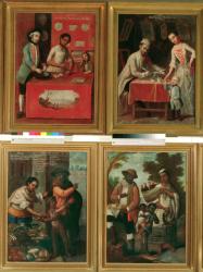 Four Different Racial Groups (oil on panel) | Obraz na stenu