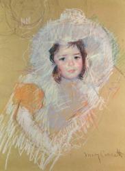 Bust of a Young Girl or Margot Lux with a Large Hat (pastel on paper) | Obraz na stenu