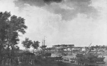 View of Bayonne seen from the avenue of Bouflers near the gate of Mousserole, 1761 (oil on canvas) | Obraz na stenu