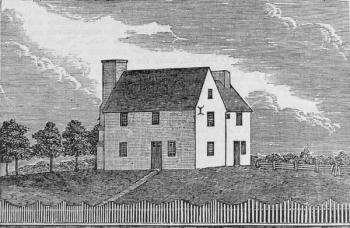 Ancient House at Guilford, Connecticut, from 'Connecticut Historical Collections', by John Warner Barber, 1856 (engraving) | Obraz na stenu