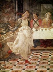 Salome dancing at the Feast of Herod, detail of the fresco cycle of the Lives of the SS. Stephen and John the Baptist from the main chapel, 1452-64 (fresco) (see also 87055) | Obraz na stenu