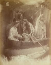 The Passing of King Arthur, Illustration from 'Idylls of the King' by Alfred Tennyson (1809-1892) 1874 (carbon print) (b/w photo) | Obraz na stenu