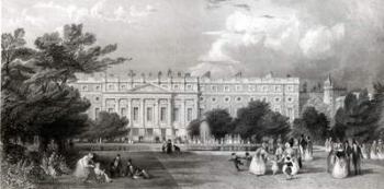 Hampton Court Palace (engraving) (b/w photo) | Obraz na stenu