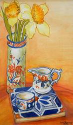 Chinese Vase with Daffodils, Pot and Jug,2014 (watercolour) | Obraz na stenu