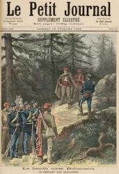 The Corsican Bandit, Jacques Bellacoscia, Surrendering to the Police, from 'Le Petit Journal', 16th July 1892 (colour litho) | Obraz na stenu