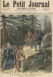 The Corsican Bandit, Jacques Bellacoscia, Surrendering to the Police, from 'Le Petit Journal', 16th July 1892 (colour litho) | Obraz na stenu