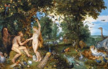 The Garden of Eden with the Fall of Man, c.1615 (oil on panel) | Obraz na stenu