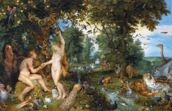 The Garden of Eden with the Fall of Man, c.1615 (oil on panel) | Obraz na stenu