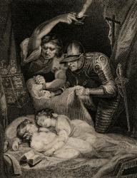 Death of King Edward V (1470-83) and his Brother, Richard (1472-83) Duke of York (engraving) | Obraz na stenu