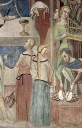 Satan Asking God to Tempt Job, detail of musicians, 1356-67 (fresco) | Obraz na stenu