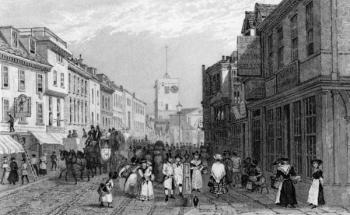 Market day in Dartford, Kent, engraved by Henry Adlard, c.1830 (engraving) | Obraz na stenu