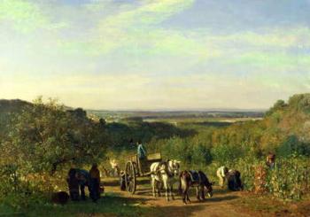 View from the Hilltops of Suresnes or, The Grape Harvest at Suresnes (oil on canvas) | Obraz na stenu