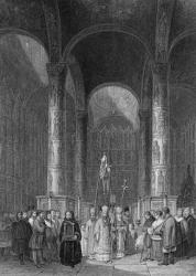 Interior of the Grand Cathedral of the Assumption, engraved by T. Higham, 1835 (engraving) | Obraz na stenu