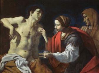 St. Sebastian Nursed by St. Irene (oil on canvas) | Obraz na stenu