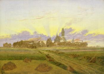 Dawn at Neubrandenburg (oil on canvas) | Obraz na stenu