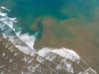 Aerial Abstract View of Surf (Caribbean) and Beach | Obraz na stenu