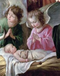 Adoration of the Shepherds, detail of the Angels and Child, c.1638 (oil on canvas) | Obraz na stenu