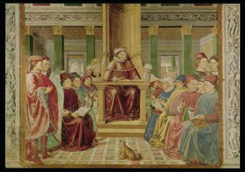 St. Augustine Reading Rhetoric and Philosophy at the School of Rome, 1464-65 (fresco) | Obraz na stenu