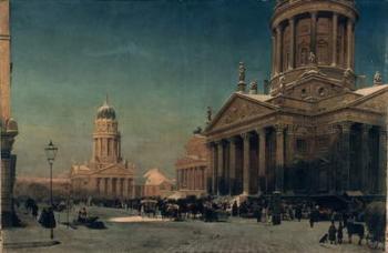 Gendarmenmarkt in Winter, 1857 (oil on canvas) | Obraz na stenu