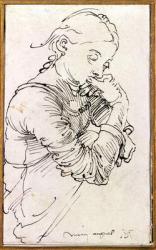 'My Agnes', Durer's wife depicted as a girl, 1494 (pen & ink on paper) | Obraz na stenu