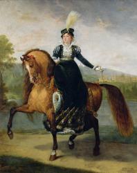 Equestrian portrait of Catherine de Wurtemberg (oil on canvas) | Obraz na stenu