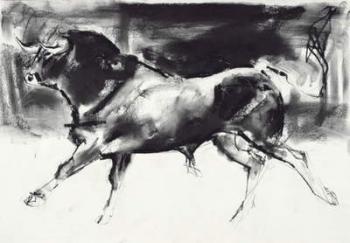 Black Bull (charcoal on paper) | Obraz na stenu