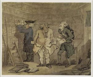 The Author and his Publisher, 1784 (grey wash and w/c over pencil on laid paper) | Obraz na stenu