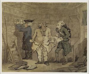 The Author and his Publisher, 1784 (grey wash and w/c over pencil on laid paper) | Obraz na stenu