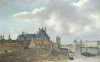 Nevers Hotel and the Louvre Palace, 1637 (oil on wood) | Obraz na stenu