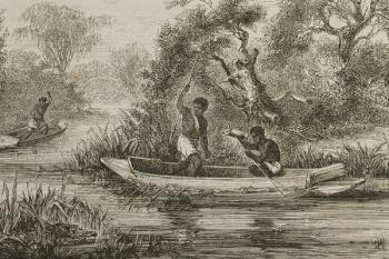 Fishermen on the Senegal River, 1860s (engraving) | Obraz na stenu