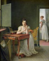 Portrait of Marceline Desbordes-Valmore (1786-1859) (oil on canvas) | Obraz na stenu