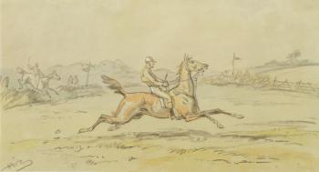 Point to Point Racing (graphite & w/c heightened with white on paper) | Obraz na stenu