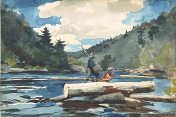'Hudson River' - Logging, 1892 (watercolour over graphite on white wove watercolour paper) | Obraz na stenu