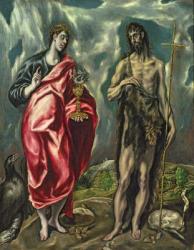 St John the Evangelist and St. John the Baptist, 1605-10 (oil on canvas) (for detail see 124312) | Obraz na stenu