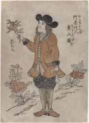 Dutch VOC employee in Nagasaki, c.1700 (colour woodblock print) | Obraz na stenu