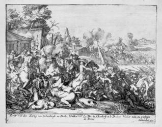 Duc de Schomberg and Doctor Walker are killed at the Battle of the Boyne, 1690 (etching) | Obraz na stenu