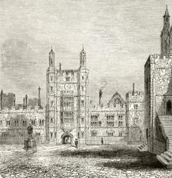The School Yard at Eton College, Berkshire, in the 19th century, from 'The National and Domestic History of England' by William Hickman Smith Aubrey (1858-1916) published London, c.1890 (litho) | Obraz na stenu
