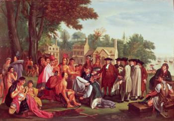 William Penn's Treaty with the Indians in 1683 (oil on canvas) | Obraz na stenu