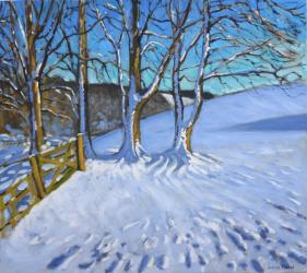 Gate and trees,Winter,Dam Lane,Derbyshire,2013,(oil on canvas) | Obraz na stenu