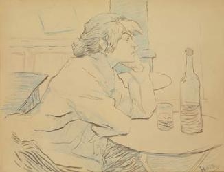 Woman Drinker, or The Hangover, 1889 (ink and coloured pencil) | Obraz na stenu