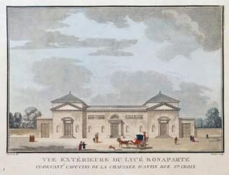 Exterior view of the Lycee Bonaparte (engraving) | Obraz na stenu