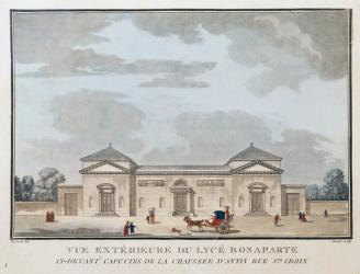 Exterior view of the Lycee Bonaparte (engraving) | Obraz na stenu