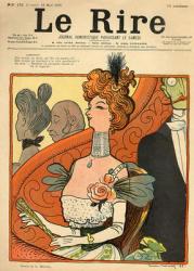 Caricature of a French Marquise, from the front cover of 'Le Rire', 12th March 1898 (colour litho) | Obraz na stenu