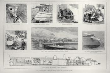 How a Torpedo Boat is Built at Messrs. Yarrow and Co.'s Works, Poplar, from 'The Illustrated London News', 27th march 1886 (engraving) | Obraz na stenu