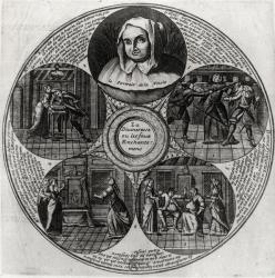 Catherine Monvoisin (La Voisin) (1640-80) and the Poison Affair, 1679 (engraving) (b/w photo) | Obraz na stenu